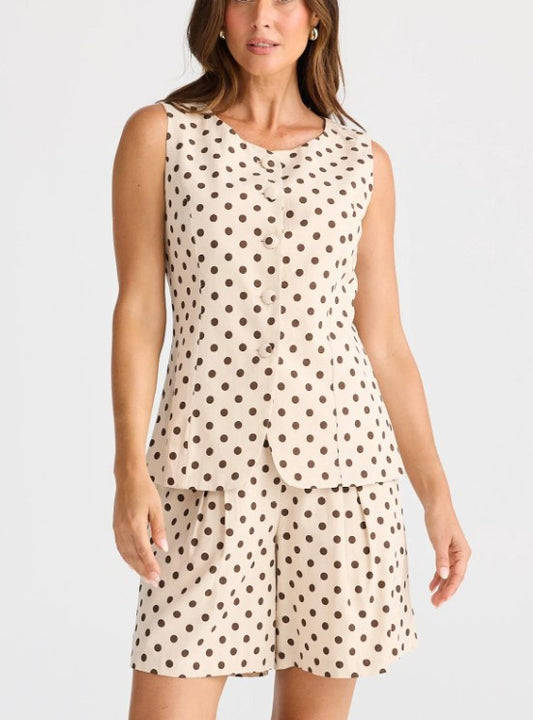 Choc polka dott vest