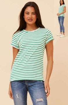 Green Stripe Cotton Tee