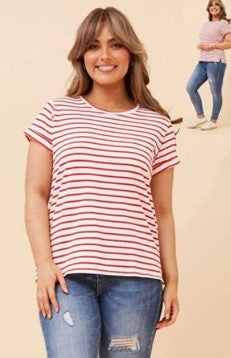 Red Stripe Cotton Tees