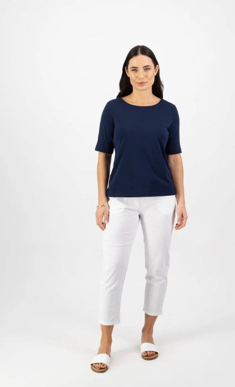 Navy Cotton Vassalli Tee