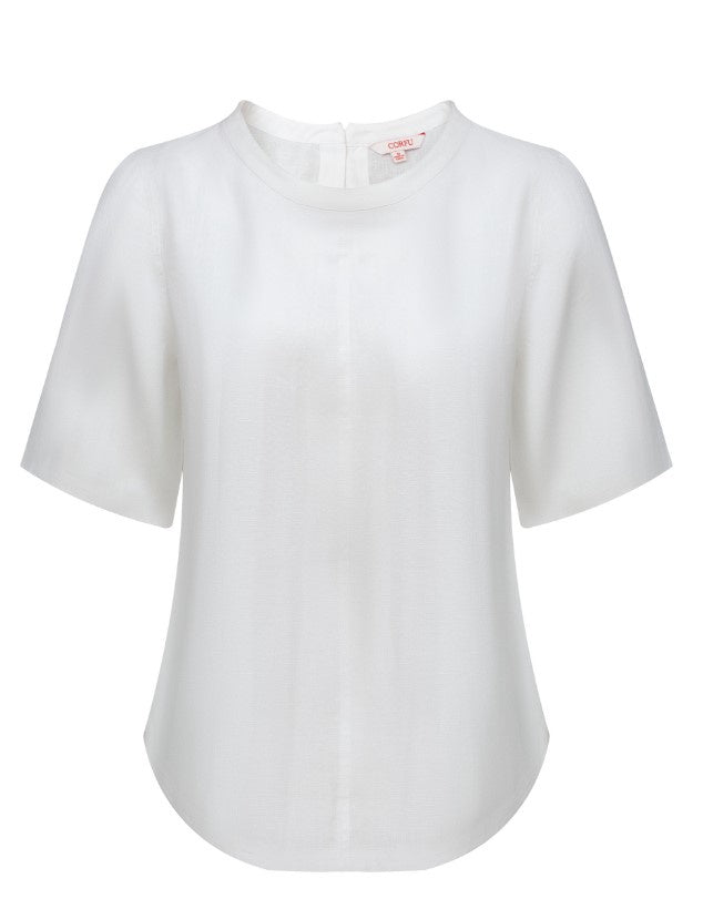 White Linen corfu blouse