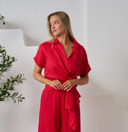 Baker Red Linen shirt