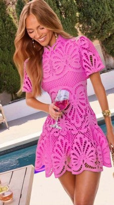 Hot pink Woven short Dress