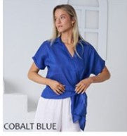 dEEP Blue linen blouse