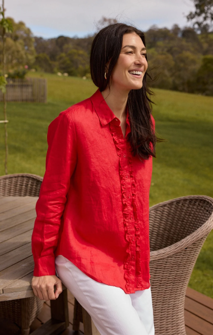GC Red Double Frill blouse