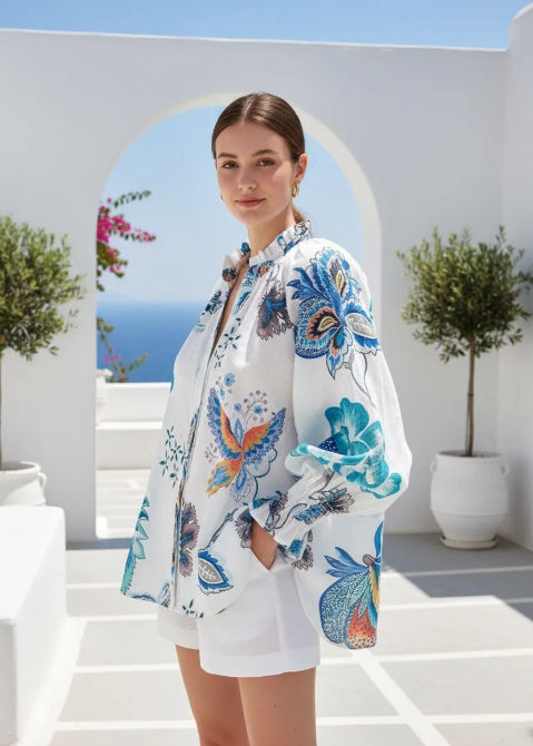 Touch of Paradise blouse blue