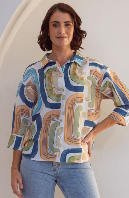 SS LINEN /Tencil shirt seascape