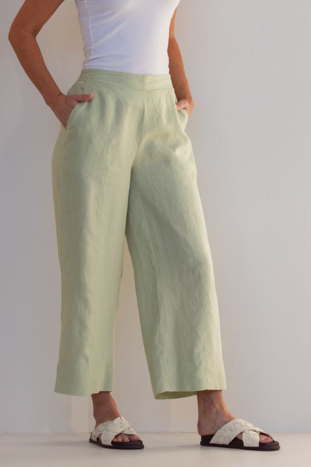 SS LINEN Wide Leg Sage Pants