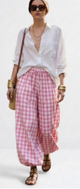 JG Pink Check Pants