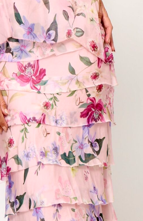 Pink Layered Floral dress