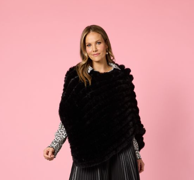 HV BLACK Faux Poncho
