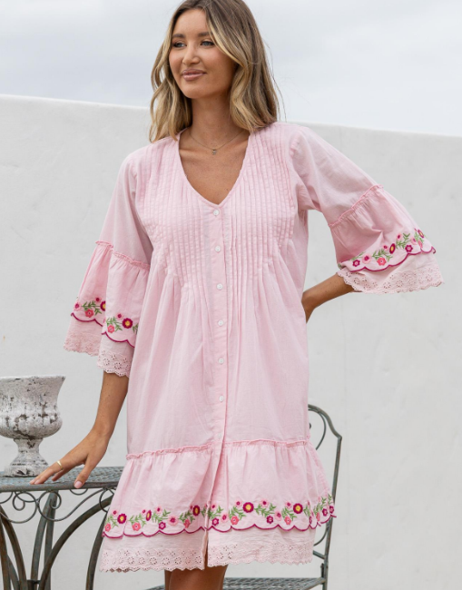 JG Pink Embrodiery dress