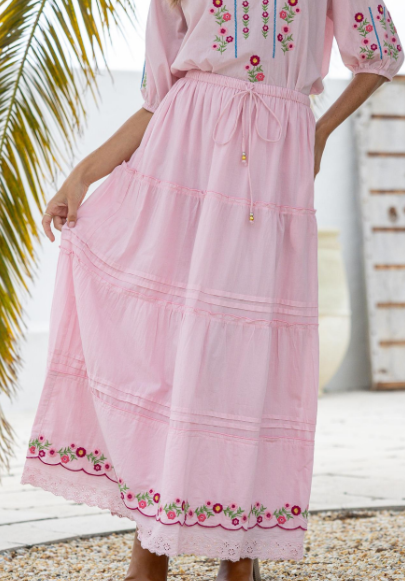 JG Skirt embrodery pink