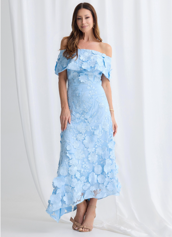 Benni Off shoulder Pale Blue dress