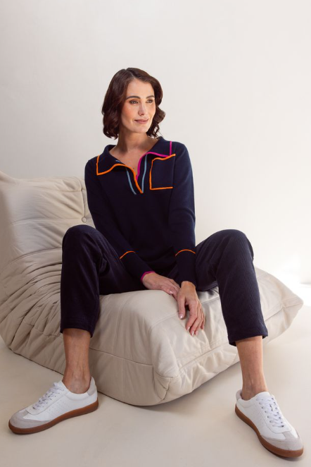 SS Wool Trim Sweater