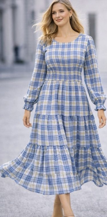 Blue Checkeed dress