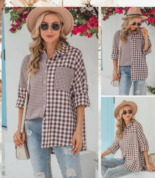 Chocolate Gingham shirt