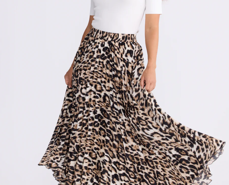 Savannah Print Pleated skirt