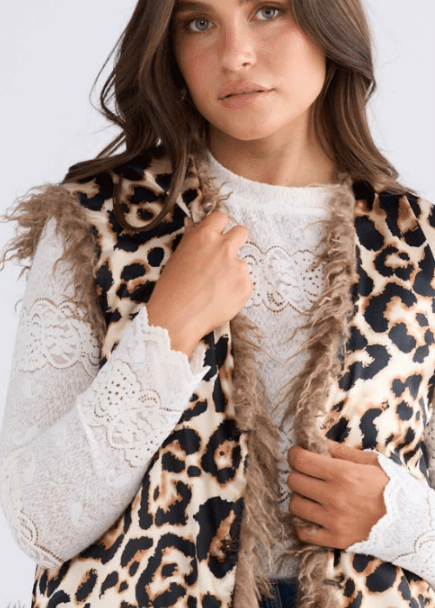 Denny Fur Vest Mushroom