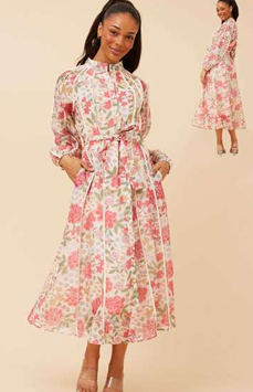 Peach Piping detail dress
