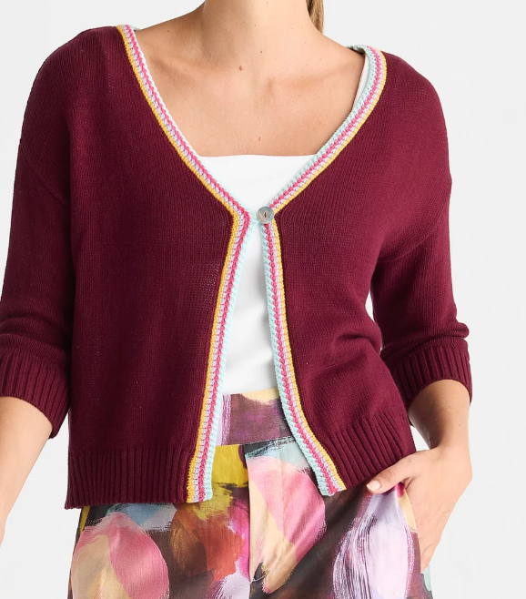 Wine Chrochet Cardi