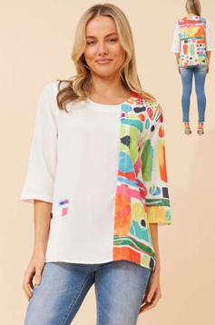 Spliced Bright Blouse