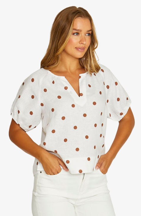 Chestnut/White Spotted blouse