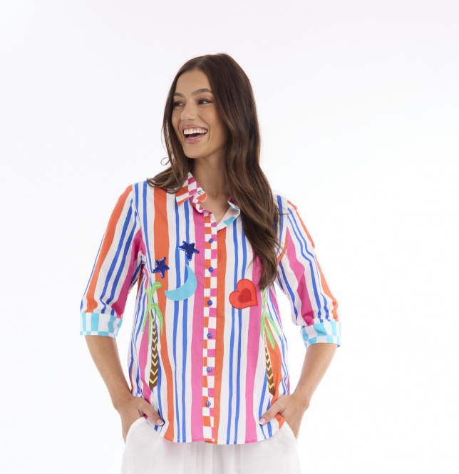 Demi Collar sparkle shirt