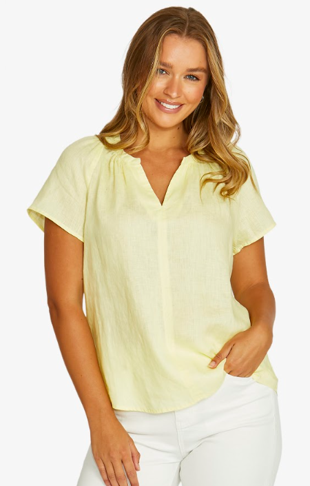 Lemon V neck blouse