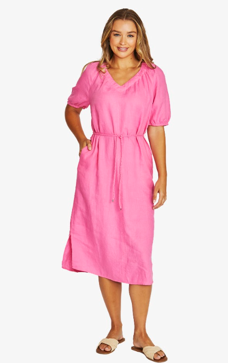Hot pink Gather dress