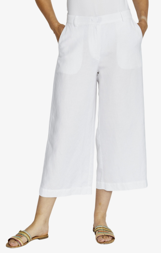 White Clare Culotte pants