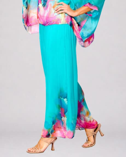 Teal Silk Pants
