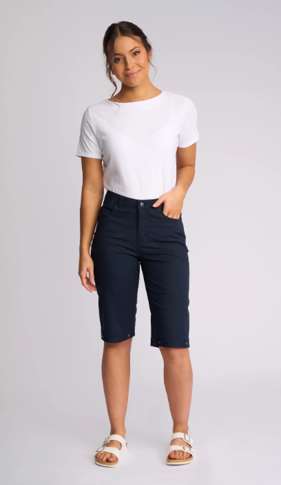 Navy Poplin Cotton shorts