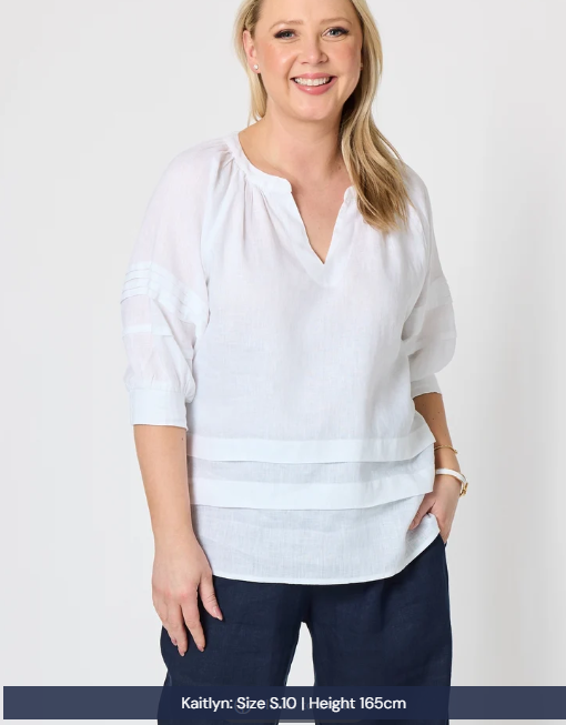 kate white linen top