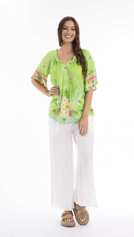 Elena Apple green blouse