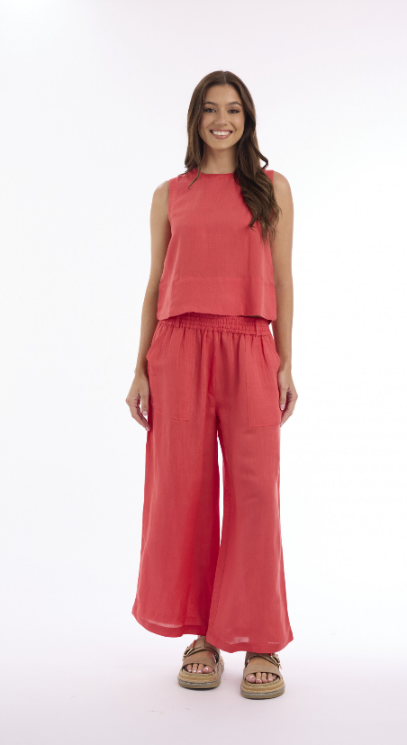 Red Wide leg Pants