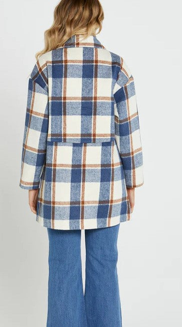 Gracie check coat stripe