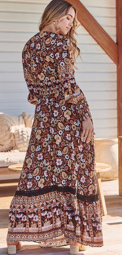 Sabrina maxi dress hennie print