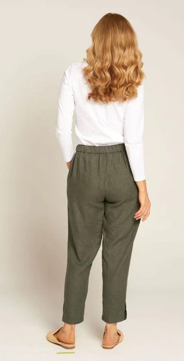 Slim leg khaki linen  Pant