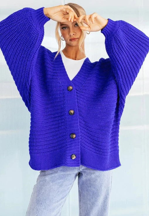 Deep blue knit cardi