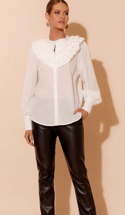 Lou voile frill shirt white