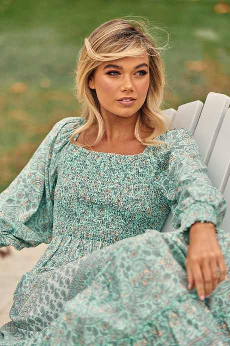 MINT paisley Aquarius maxi dress