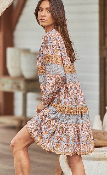 Caramel dress print Payson dress