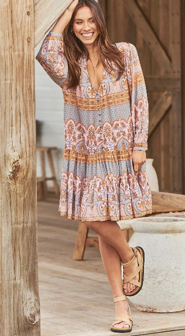 Caramel dress print Payson dress