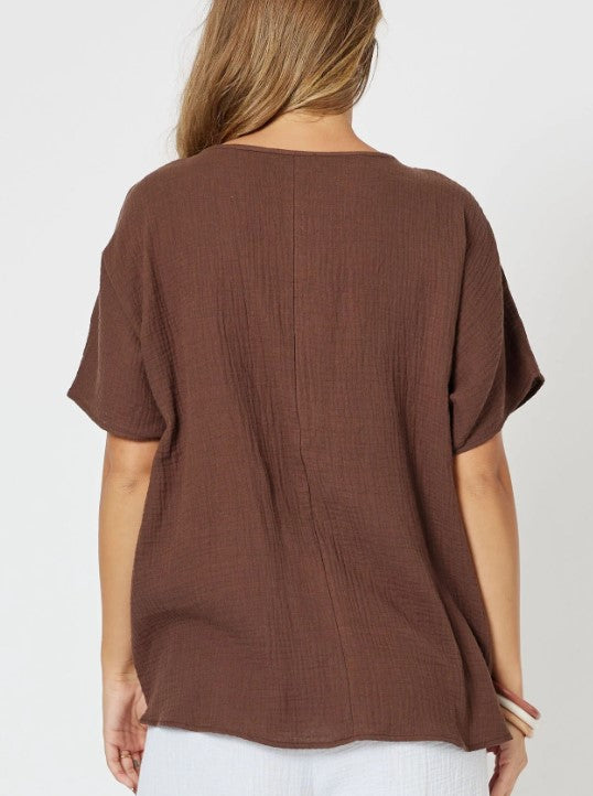 Bryon chocolate blouse