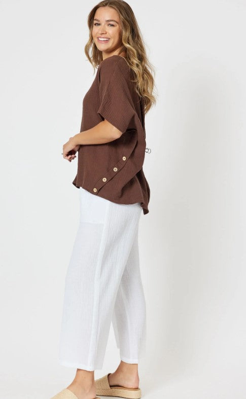 Bryon chocolate blouse