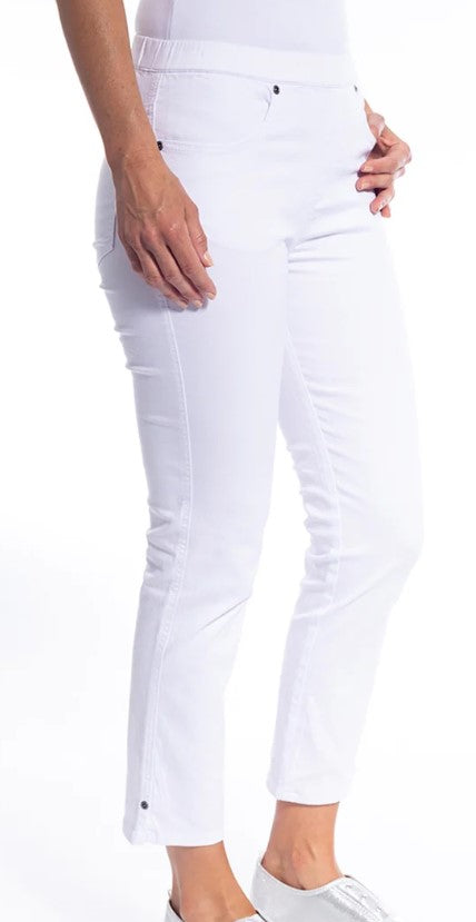 White stretch 3/4 pants