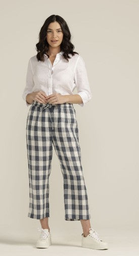 Linen gingham pant