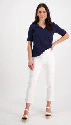 White 7/8 pullon pants