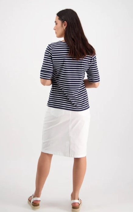 Navy white stripe shirt